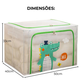 Organizador Infantil com Zíper – Grande (66L) para Brinquedos e Roupas