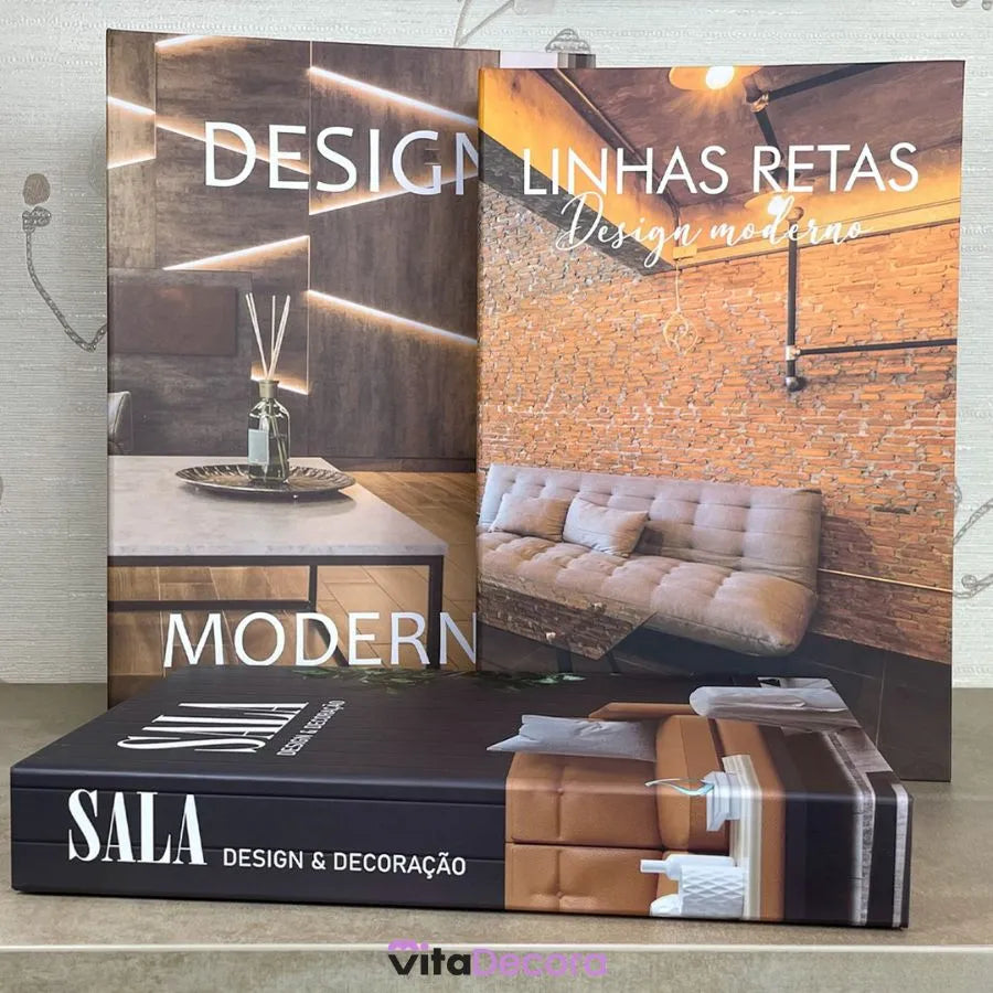 Livros Decorativos Organizadores - Conjunto com 3