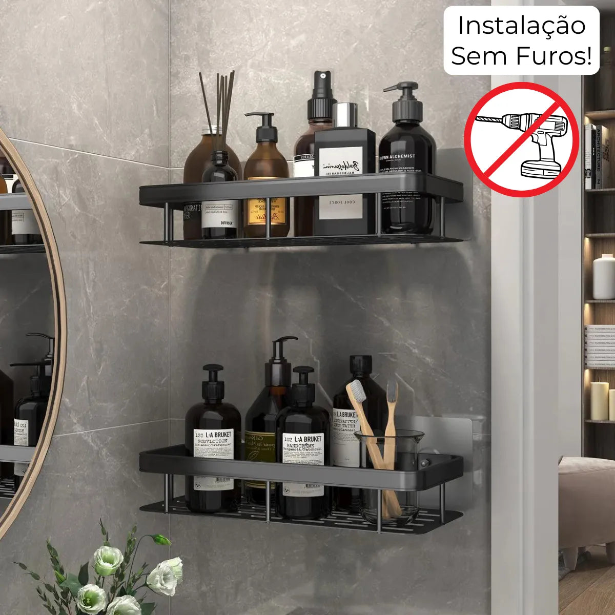 VitaAlu - Suporte Organizador Alumínio + Kit Adesivos ProFix™ de Brinde! [FRETE GRÁTIS]