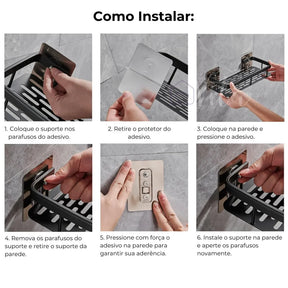 VitaAlu - Suporte Organizador Alumínio + Kit Adesivos ProFix™ de Brinde! [FRETE GRÁTIS]