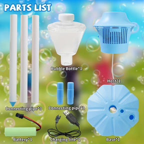 Máquina automática de bolhas, suporte de altura ajustável, bláster automático de bolhas para diversão, presentes para rapazes e raparigas, adultos, aniversário, casamento, festa ao ar livre, brinquedo, fabricado na China
