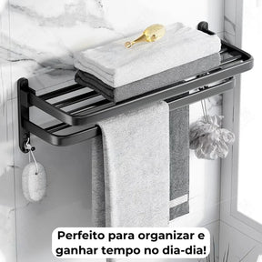 VitaFlex - Porta-Toalhas Grande Retrátil + Adesivos ProFix™! [FRETE GRÁTIS]