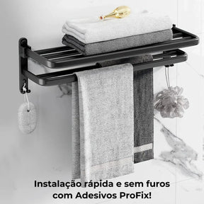VitaFlex - Porta-Toalhas Grande Retrátil + Adesivos ProFix™! [FRETE GRÁTIS]