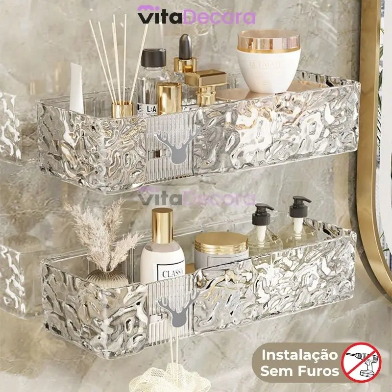 VitaCril - Suporte Organizador Acrílico + Kit Adesivos ProFix™ [FRETE GRÁTIS]