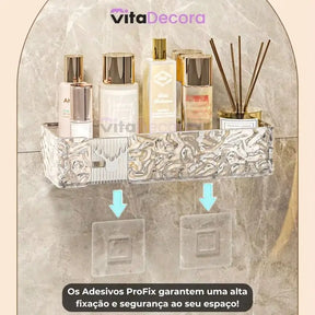 VitaCril - Suporte Organizador Acrílico + Kit Adesivos ProFix™ [FRETE GRÁTIS]
