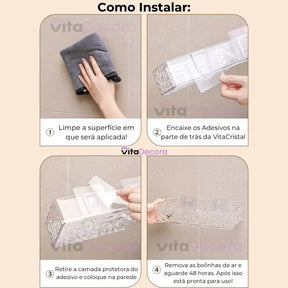 VitaCril - Suporte Organizador Acrílico + Kit Adesivos ProFix™ [FRETE GRÁTIS]
