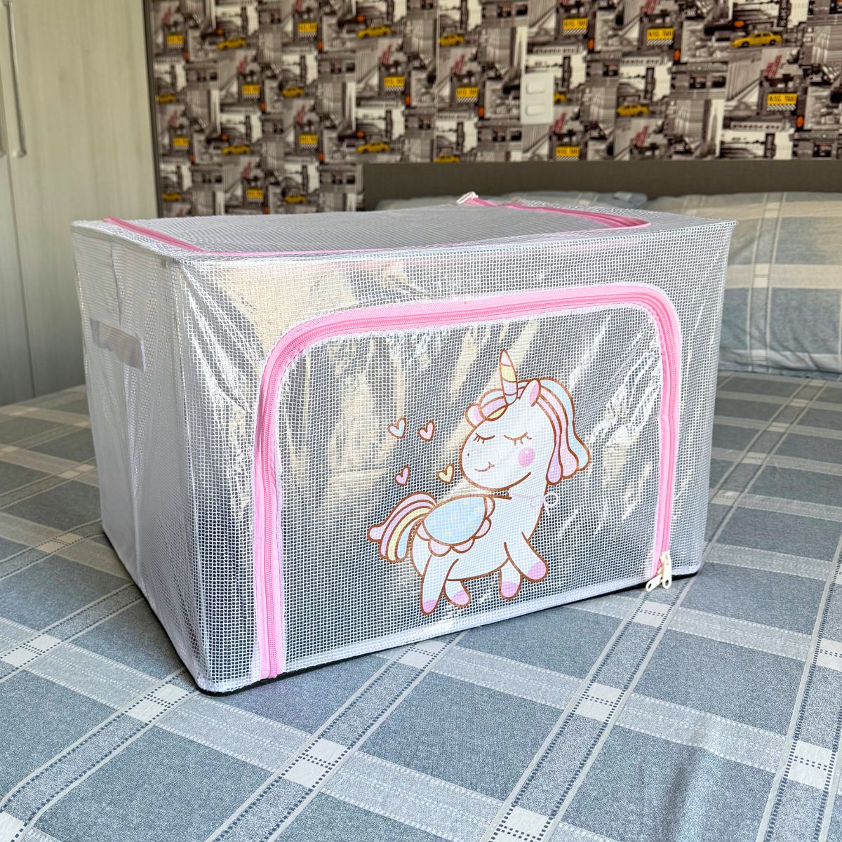 Organizador Infantil com Zíper – Grande (66L) para Brinquedos e Roupas