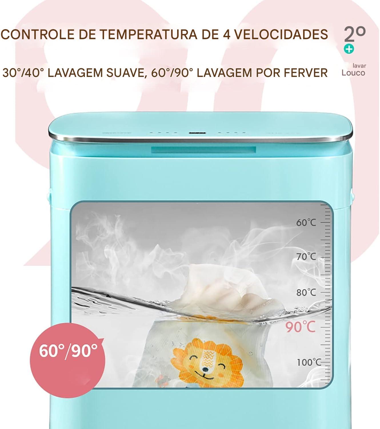 Mini máquina de lavar 3,5 kg 2 em 1 com centrifugação - 10 programas de lavagem