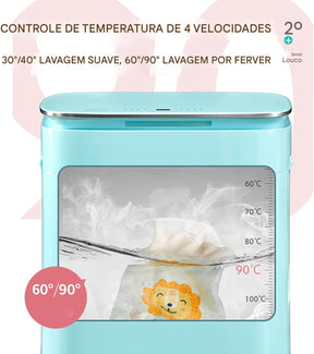 Mini máquina de lavar 3,5 kg 2 em 1 com centrifugação - 10 programas de lavagem
