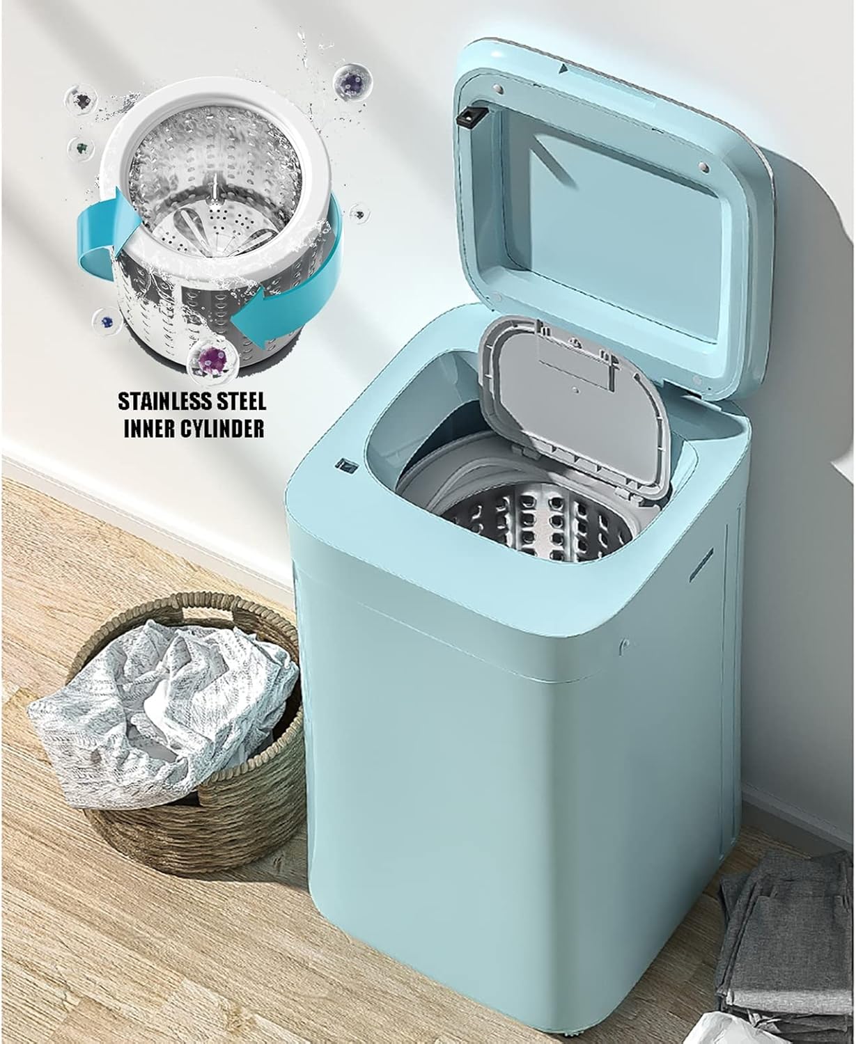 Mini máquina de lavar 3,5 kg 2 em 1 com centrifugação - 10 programas de lavagem
