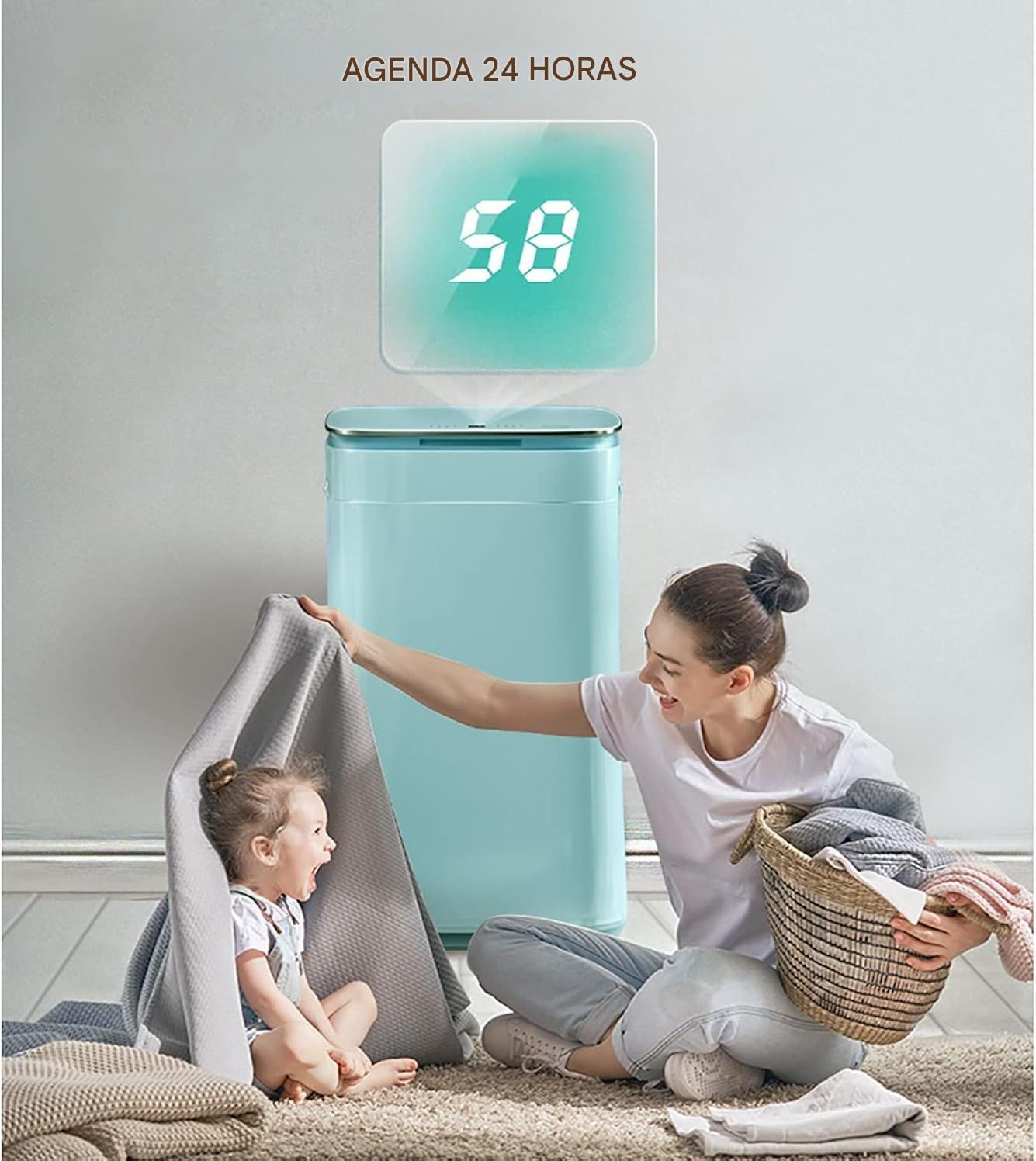 Mini máquina de lavar 3,5 kg 2 em 1 com centrifugação - 10 programas de lavagem
