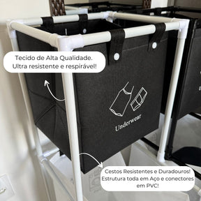 Cesto Roupa Suja Duplo Multiuso Organizador Prático Grande