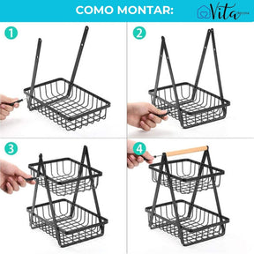 Fruteira Dupla Cesto de Frutas De Mesa Moderna - POUCAS UNIDADES