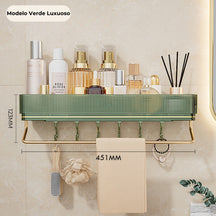 VitaDuo - Suporte Organizador Premium com Porta Toalhas + Adesivo ProFix