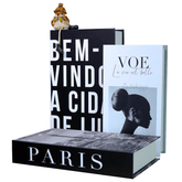 Kit 3 Livros Decorativos Falso Organizadores - Modelo Paris